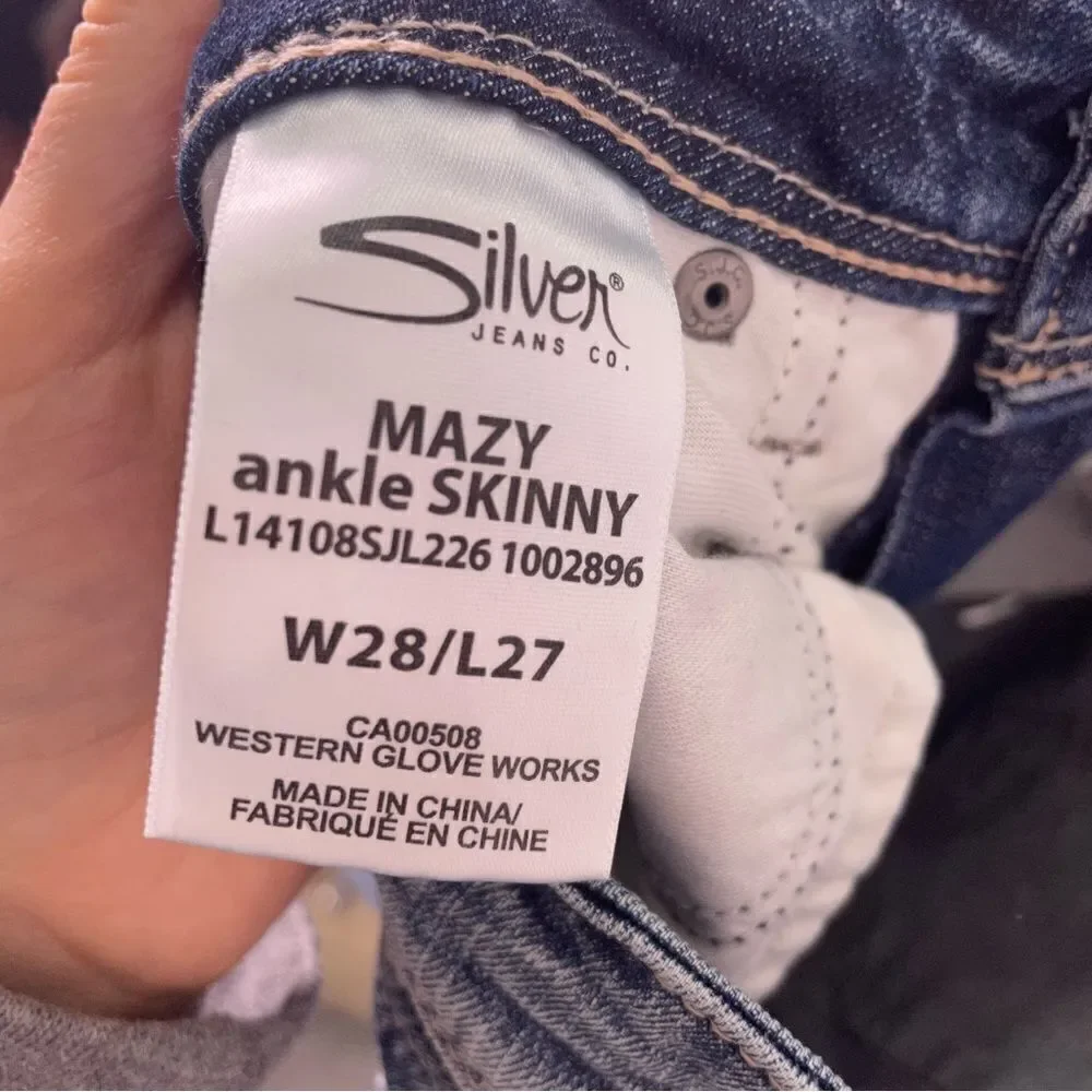 Silver Mazy Ankle Skinny Jeans‎ Size 28